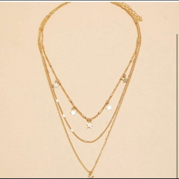 🆕4/$25 Gold Moon Pendant Layered Necklace - Picture 2 of 2